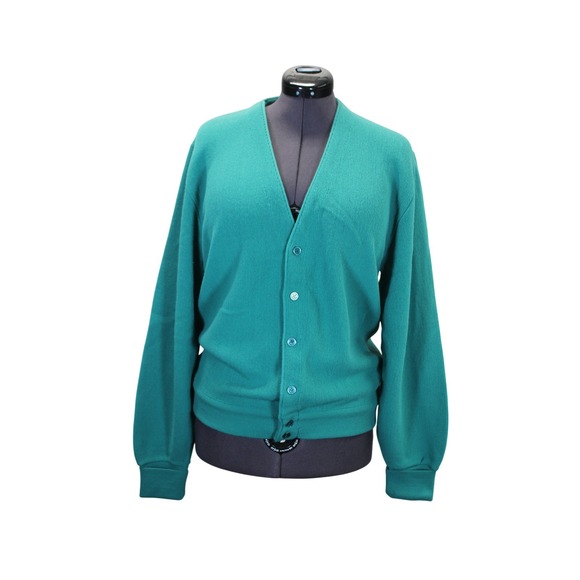 London Fog Vintage Cardigan Men's L V-Neck Grandpa Button Front Cabincore Knit - Picture 1 of 10